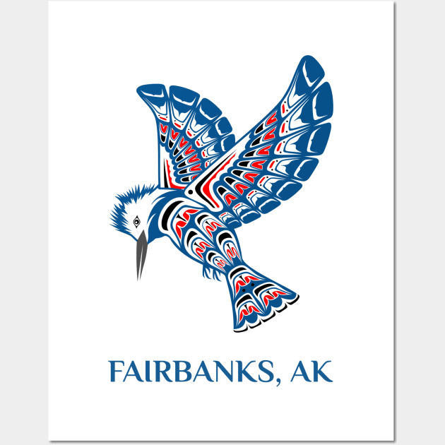 Fairbanks Alaska Native American Kingfisher Gift Wall Art by twizzler3b